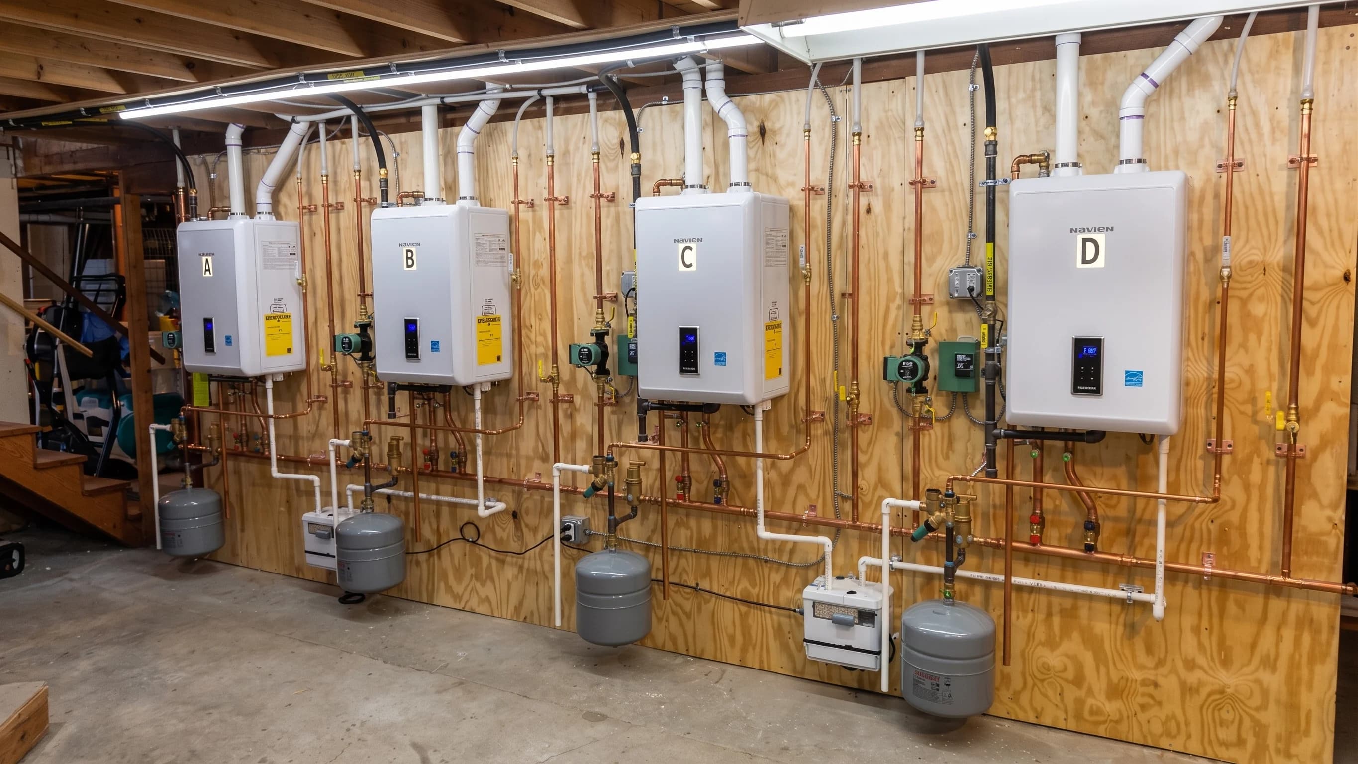 Commercial tankless bank